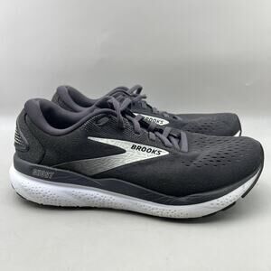 Brooks Ghost 16 Running Shoes Women Size 9 B Black Gray Mesh Comfort Sneakers